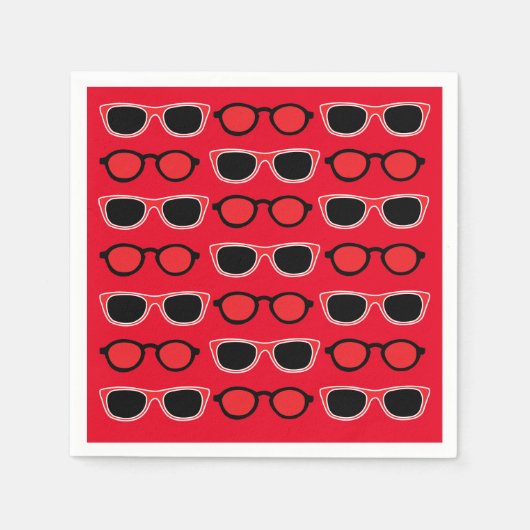 Serviette En Papier Lunettes de soleil rouge noir Summer Beach Pool Pa (Devant)