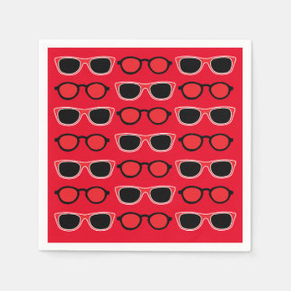 Serviette En Papier Lunettes de soleil rouges noires Été Plage Fête au
