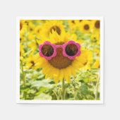 Serviette En Papier Lunettes De Soleil Sur Tournesol (Devant)