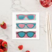 Serviette En Papier Lunettes de soleil Trio rose (En situation)