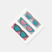 Serviette En Papier Lunettes de soleil Trio rose (Coin)