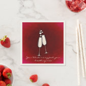 Serviette En Papier Lunettes de vin romantique Saint Valentin Napkin (En situation)