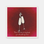 Serviette En Papier Lunettes de vin romantique Saint Valentin Napkin (Devant)