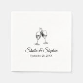 Serviette En Papier Lunettes de vin Whimsical Cheers Cocktail Mariage (Devant)