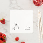 Serviette En Papier Lunettes de vin Whimsical classique Initiales Mari (En situation)