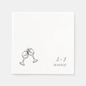 Serviette En Papier Lunettes de vin Whimsical classique Initiales Mari (Devant)