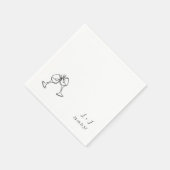 Serviette En Papier Lunettes de vin Whimsical classique Initiales Mari (Coin)