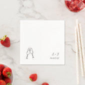 Serviette En Papier Lunettes de vin Whimsical customisé Initiales Mari (En situation)