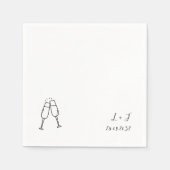Serviette En Papier Lunettes de vin Whimsical customisé Initiales Mari (Devant)