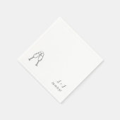 Serviette En Papier Lunettes de vin Whimsical customisé Initiales Mari (Coin)