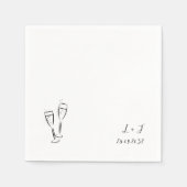 Serviette En Papier Lunettes de vin Whimsical Customisé Initiales Mari (Devant)
