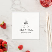 Serviette En Papier Lunettes de vin Whimsical Personnalisées Mariage d (En situation)