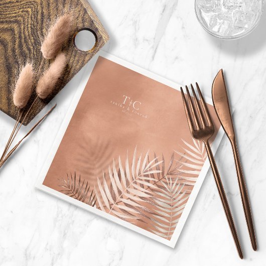 Serviette En Papier Lush Palm Leaf Mariage Terra Cotta V2 ID956