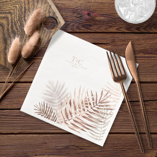Serviette En Papier Lush Palm Leaf Mariage Terra Cotta/Wht ID956