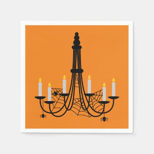 Serviette En Papier Lustre d'araignée Halloween gothique (Devant)