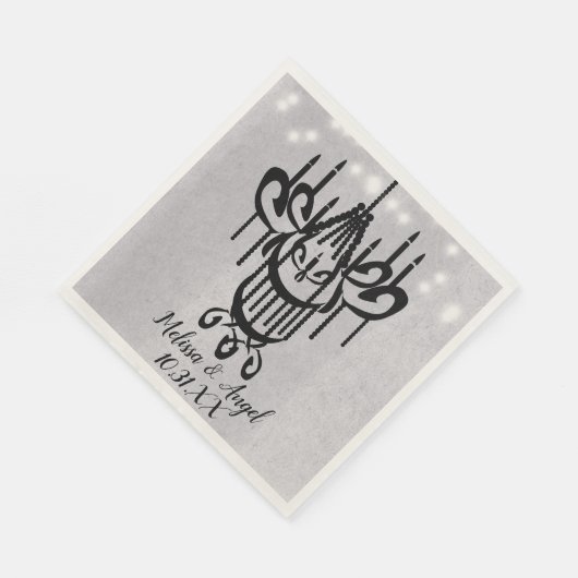 Serviette En Papier Lustre d'Halloween et lumières Greystone Mariage (Coin)