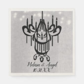 Serviette En Papier Lustre d'Halloween et lumières Greystone Mariage (Devant)