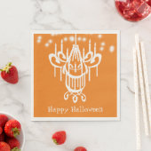 Serviette En Papier Lustre d'Halloween orange Joyeux Halloween (En situation)