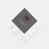 Serviette En Papier Lustre gothique noir complexe avec Rose (Coin)