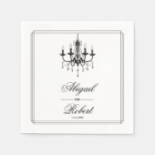 Serviette En Papier Lustre noir et blanc Vieux mariage argent (Devant)