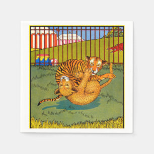 Serviette En Papier lutte contre le tigre et le léopard