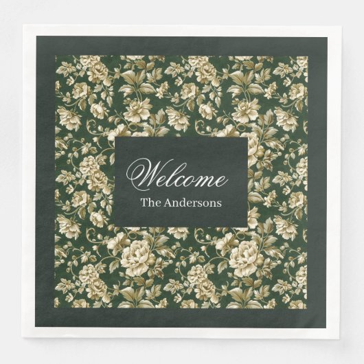 Serviette En Papier Lux Botanical Napkins Greenery Foliage in Pastels (Devant)