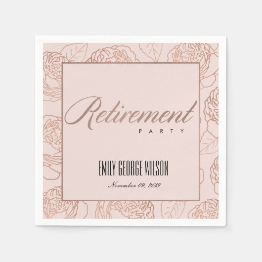SERVIETTE EN PAPIER LUX ÉLÉGANT ROSE ROSE ROSE ROSE ROSE ROSE OR RETRA (Devant)