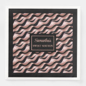 Serviette En Papier Lux Rose Gold Napkins Élégante Parties scintillant (Devant)