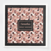 Serviette En Papier Lux Wedding Napkins Rose Gold Glitter Metallic (Devant)