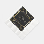 Serviette En Papier Luxe Black and Gold Great Gatsby Mariage (Coin)