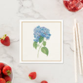 Serviette En Papier Luxe Blue Hydrangea Napkin — Elegant Botanical (En situation)