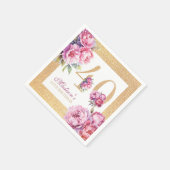 Serviette En Papier Luxe Custom 40e anniversaire Pink Gold Parties sci (Coin)