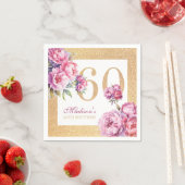 Serviette En Papier Luxe Custom 60e anniversaire Pink Gold Parties sci (En situation)
