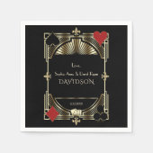 Serviette En Papier Luxe Gold Black Gatsby Style Roaring Mariage des a (Devant)