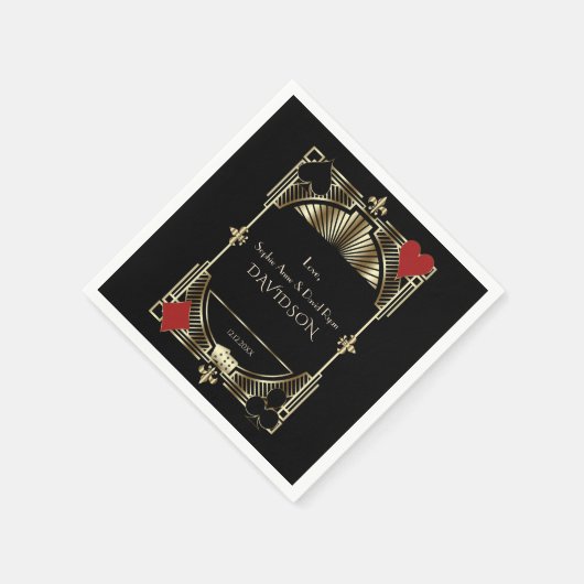 Serviette En Papier Luxe Gold Black Gatsby Style Roaring Mariage des a (Coin)