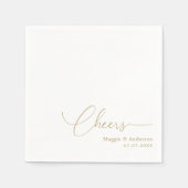 Serviette En Papier Luxe Gold Monoline Tail Script Félicitations Maria (Devant)