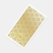 Serviette En Papier Luxe Monogrammed Gold Style Vintage (Coin)