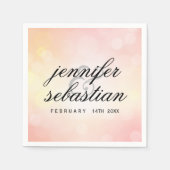 Serviette En Papier Luxe parties scintillant rose MARIAGE MONOGRAM (Devant)