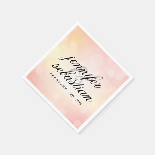 Serviette En Papier Luxe parties scintillant rose MARIAGE MONOGRAM (Coin)