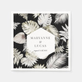 Serviette En Papier Luxueux feuillage Tropical Monogram Papier Napkins (Devant)