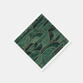 Serviette En Papier Luxueux Motif Art déco Vert et Or (Coin)