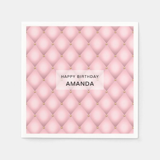 Serviette En Papier Luxueux Motif en diamant verni rose (Devant)