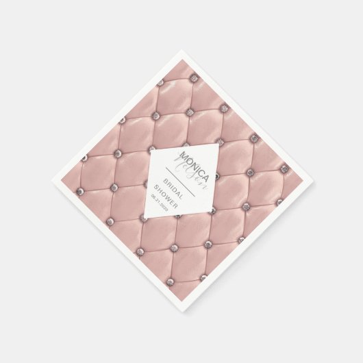 Serviette En Papier luxueux rose or tufted nuptiale douche (Coin)