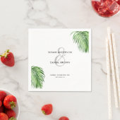 Serviette En Papier Luxueux Tropical Watercolor Palm Feuille Mariage (En situation)