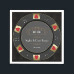 Serviette En Papier Luxueux Vegas Gold Casino Poker Mariage Chip<br><div class="desc">Carte de mariage à thème Las Vegas Casino. Il dispose d'un design de puces de poker unique orné de faux or, coeurs rouges avec un faux trait d'or, une paire de dés, pour une touche de luxe. Utilisez l'outil Personnaliser pour ajouter vos informations. Plus d'idées dans ma collection de Poker...</div>