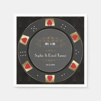 Serviette En Papier Luxueux Vegas Gold Casino Poker Mariage Chip