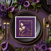 Serviette En Papier Luxueux violet et ivoire Calla Lily Mariage