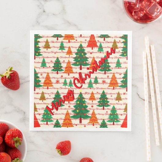 Serviette En Papier Luxury Christmas Christmas Trees Festive (En situation)