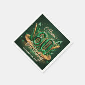 Serviette En Papier Luxury Emerald Green and Gold 60th Birthday (Coin)