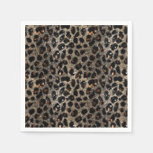 Serviette En Papier Luxury Glitter Brown Black Gold Leopard Pattern (Devant)